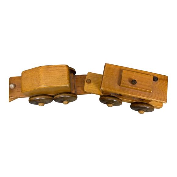 Vintage‎ Wooden Steam Locomotive & Cars Train Set -Hand Crafted - Picture 7 of 10